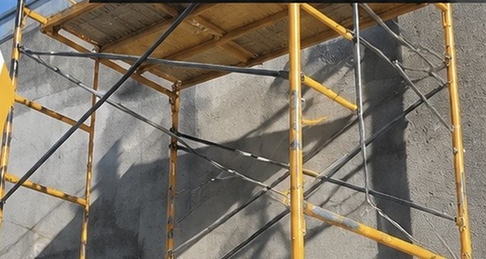 Andamio de Symicsa instalado en una obra de construcción en Querétaro